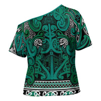 Aotearoa Iwi Ngai Tahu Cross Shoulder Shirt Maori Wharenui House Tribal Pattern LT9 - Polynesian Pride