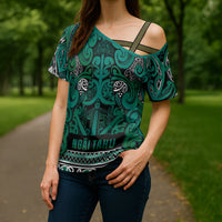 Aotearoa Iwi Ngai Tahu Cross Shoulder Shirt Maori Wharenui House Tribal Pattern LT9 - Polynesian Pride