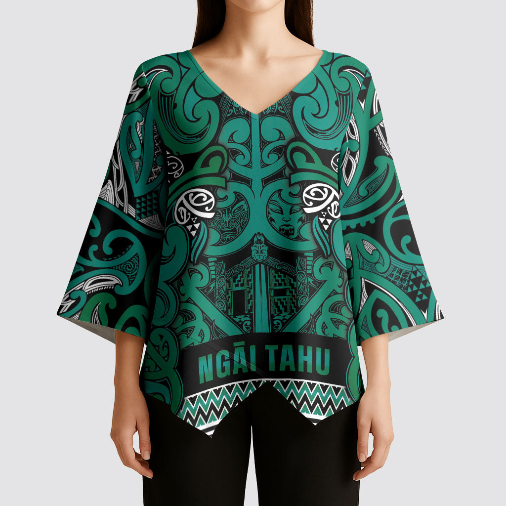 Aotearoa Iwi Ngai Tahu Kimono Sleeve Blouse Maori Wharenui House Tribal Pattern LT9 - Polynesian Pride