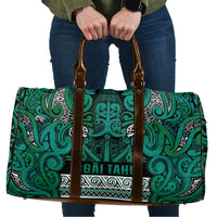 Aotearoa Iwi Ngai Tahu Travel Bag Maori Wharenui House Tribal Pattern LT9 Turquoise - Polynesian Pride