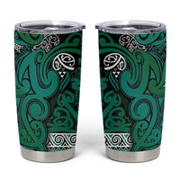 Aotearoa Iwi Ngai Tahu Tumbler Cup Maori Wharenui House Tribal Pattern LT9 Turquoise - Polynesian Pride
