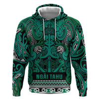 Aotearoa Iwi Ngai Tahu Zip Hoodie Maori Wharenui House Tribal Pattern LT9 Pullover Hoodie Turquoise - Polynesian Pride