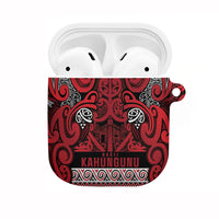 Aotearoa Iwi Ngati Kahungunu AirPods Case Maori Wharenui House Tribal Pattern LT9 Dark red - Polynesian Pride