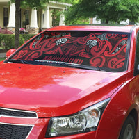 Aotearoa Iwi Ngati Kahungunu Auto Sun Shade Maori Wharenui House Tribal Pattern LT9 - Polynesian Pride