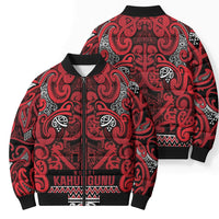 Aotearoa Iwi Ngati Kahungunu Bomber Puffer Jacket Maori Wharenui House Tribal Pattern LT9 - Polynesian Pride