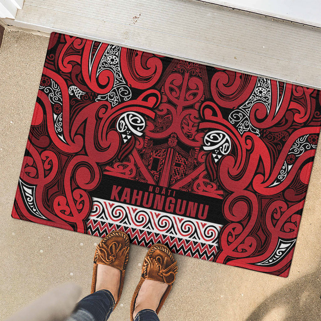 Aotearoa Iwi Ngati Kahungunu Rubber Doormat Maori Wharenui House Tribal Pattern LT9 - Polynesian Pride