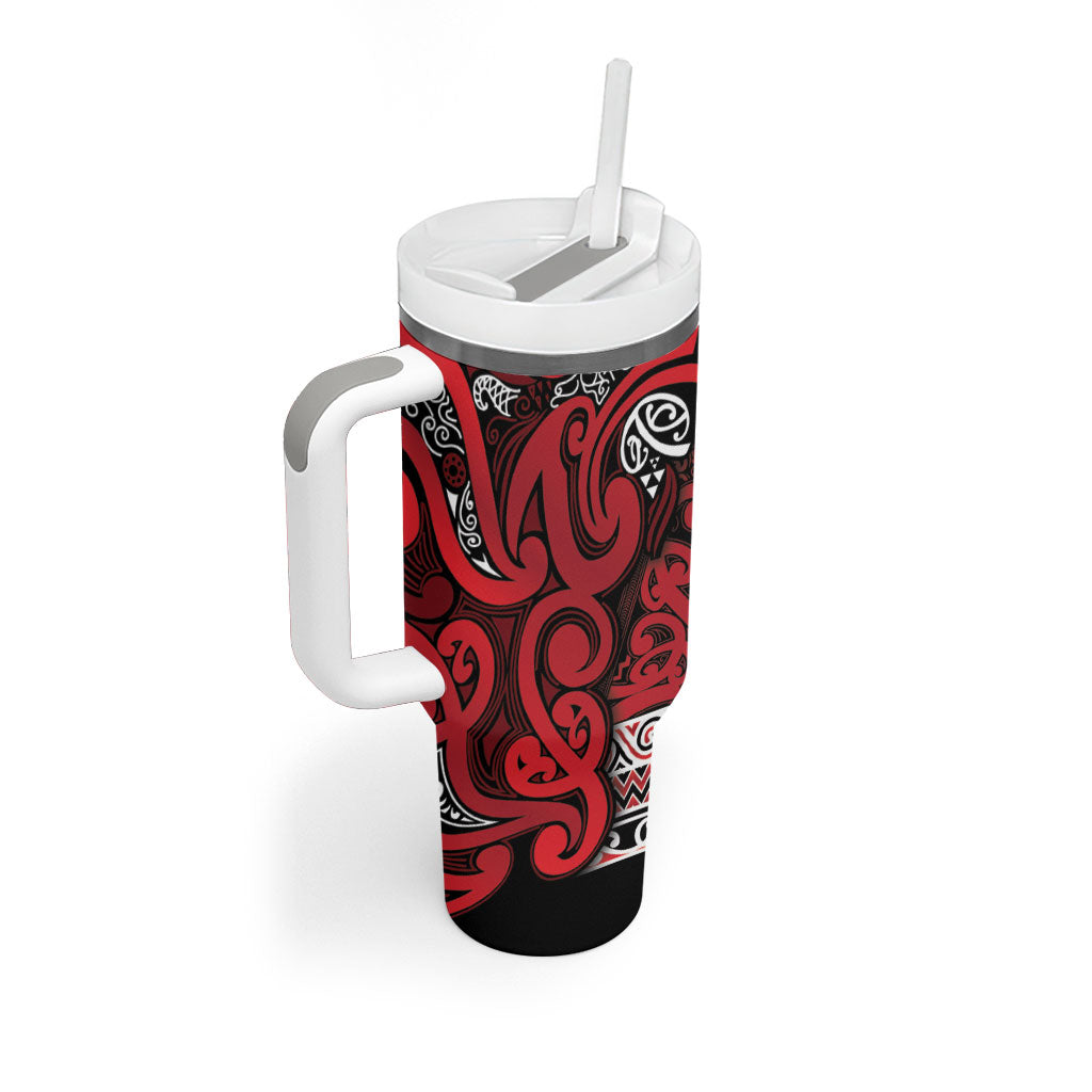 Aotearoa Iwi Ngati Kahungunu Tumbler With Handle Maori Wharenui House Tribal Pattern LT9 - Polynesian Pride