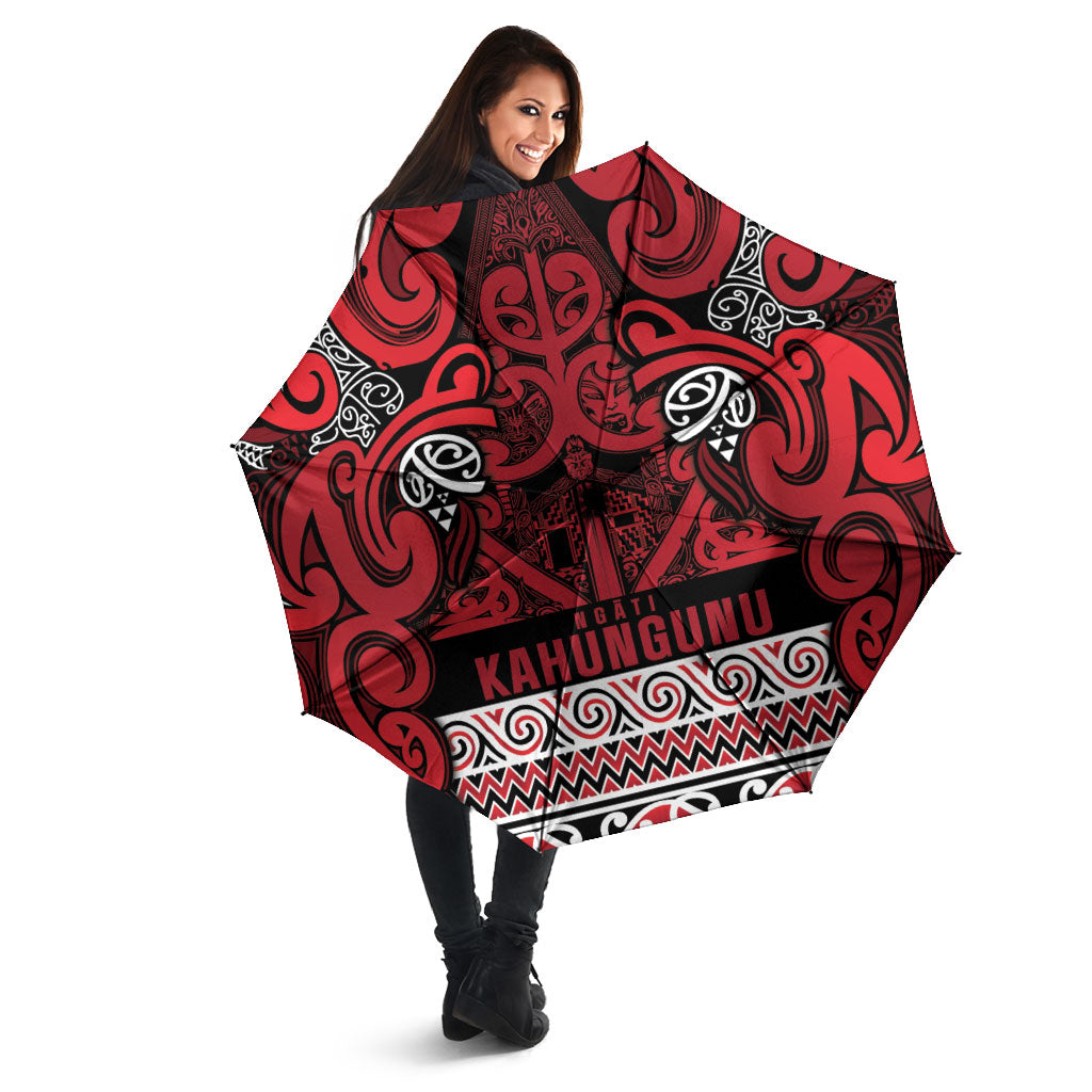 Aotearoa Iwi Ngati Kahungunu Umbrella Maori Wharenui House Tribal Pattern LT9 - Polynesian Pride