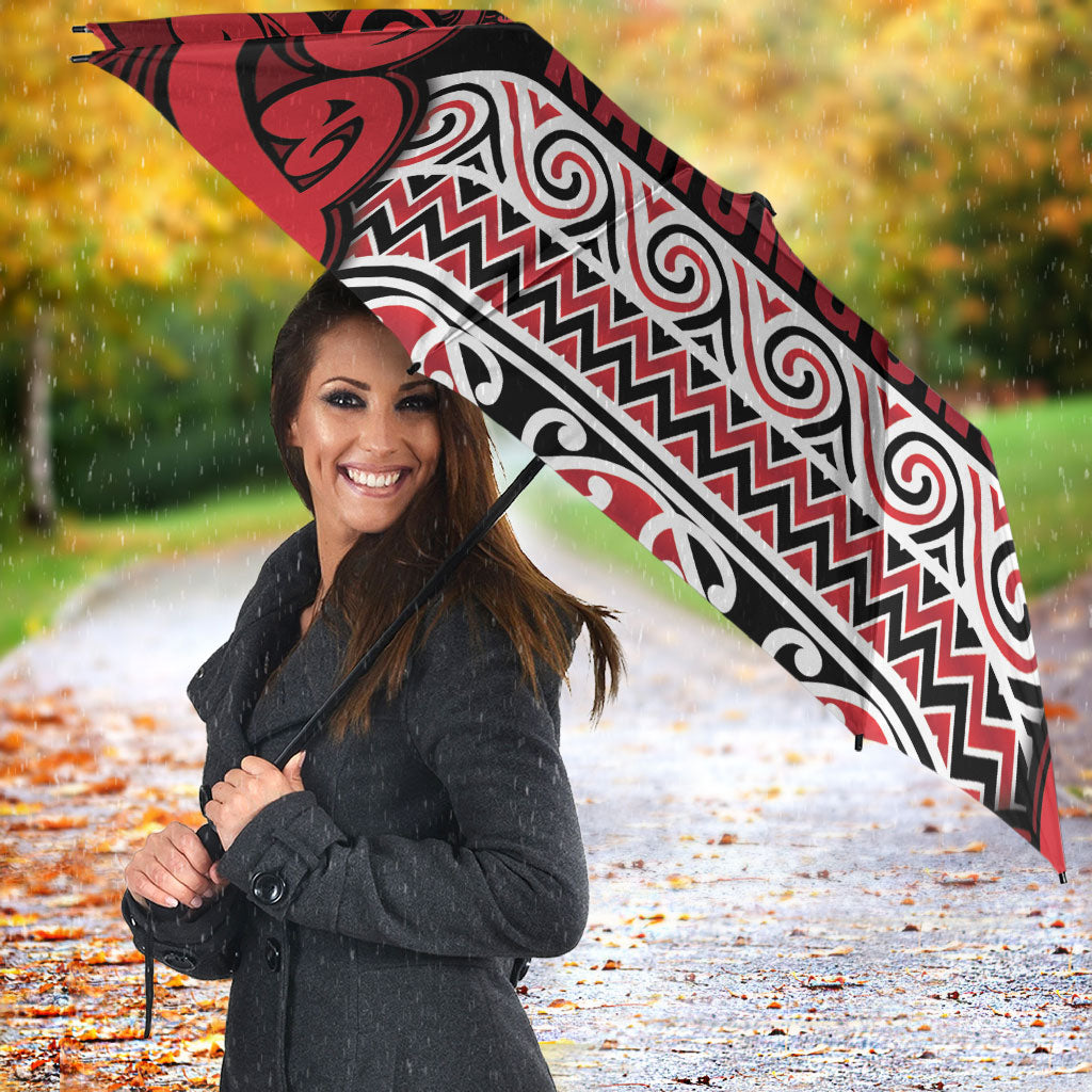 Aotearoa Iwi Ngati Kahungunu Umbrella Maori Wharenui House Tribal Pattern LT9 - Polynesian Pride