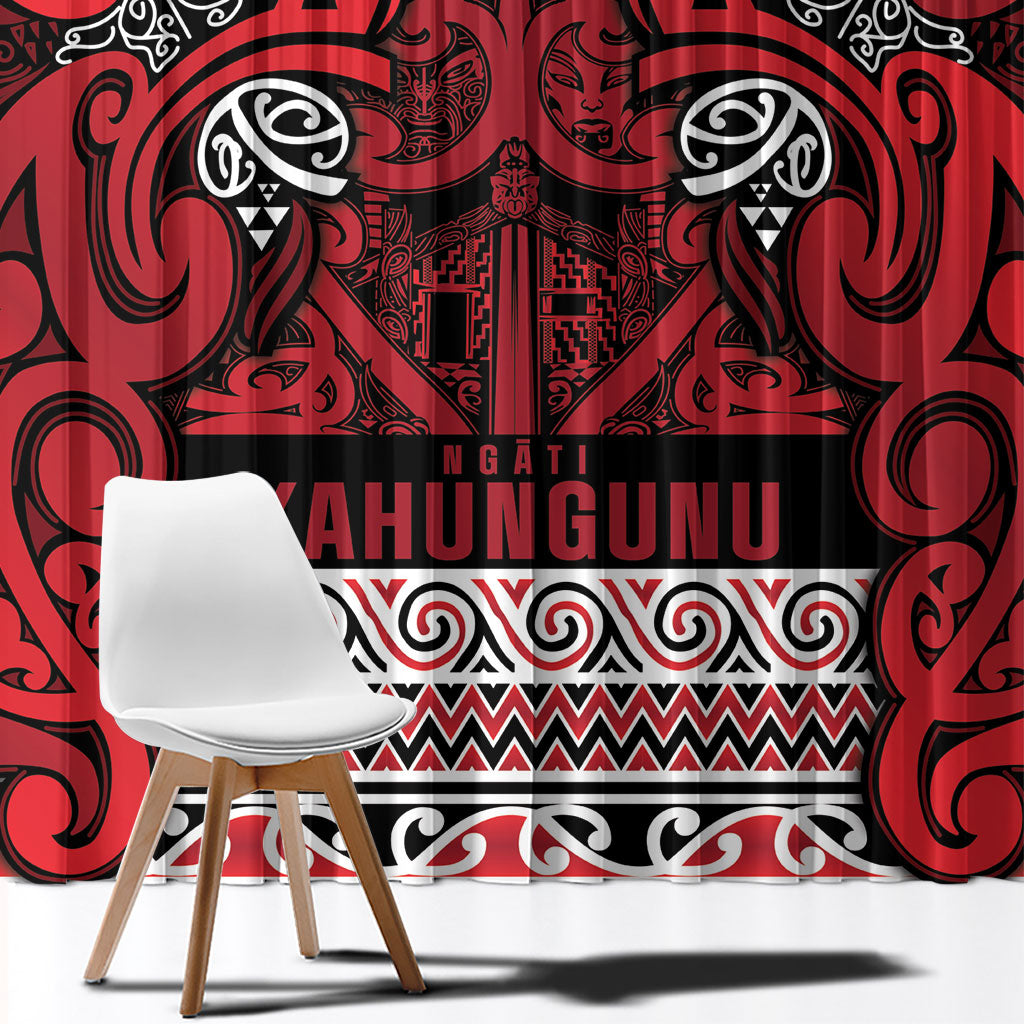 Aotearoa Iwi Ngati Kahungunu Window Curtain Maori Wharenui House Tribal Pattern LT9 - Polynesian Pride