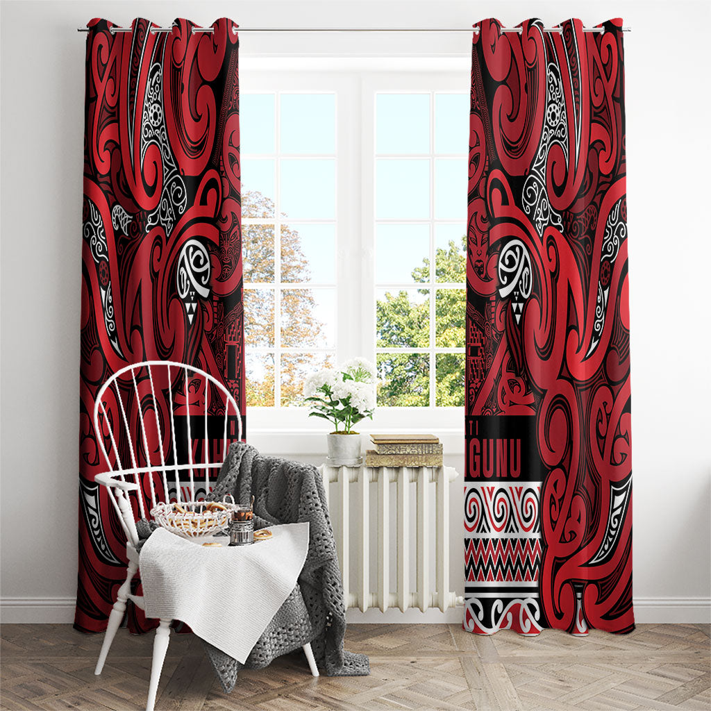 Aotearoa Iwi Ngati Kahungunu Window Curtain Maori Wharenui House Tribal Pattern LT9 - Polynesian Pride