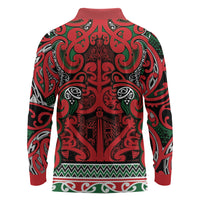 Aotearoa Iwi Tuhoe Long Sleeve Polo Shirt Maori Wharenui House Tribal Pattern LT9 - Polynesian Pride