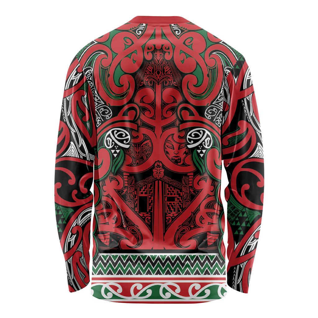 Aotearoa Iwi Tuhoe Long Sleeve Shirt Maori Wharenui House Tribal Pattern LT9 - Polynesian Pride