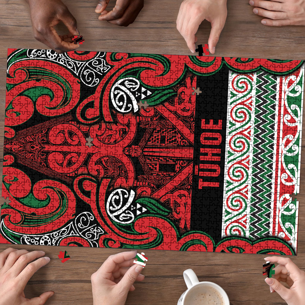 Aotearoa Iwi Tuhoe Puzzle Maori Wharenui House Tribal Pattern LT9 - Polynesian Pride