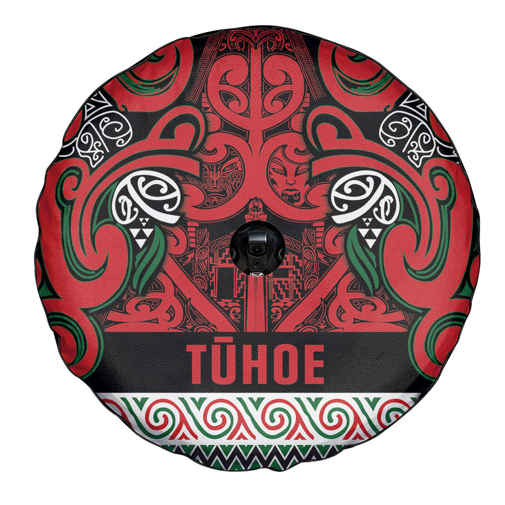 Aotearoa Iwi Tuhoe Spare Tire Cover Maori Wharenui House Tribal Pattern LT9 - Polynesian Pride