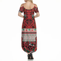 Aotearoa Iwi Tuhoe Summer Maxi Dress Maori Wharenui House Tribal Pattern LT9 - Polynesian Pride