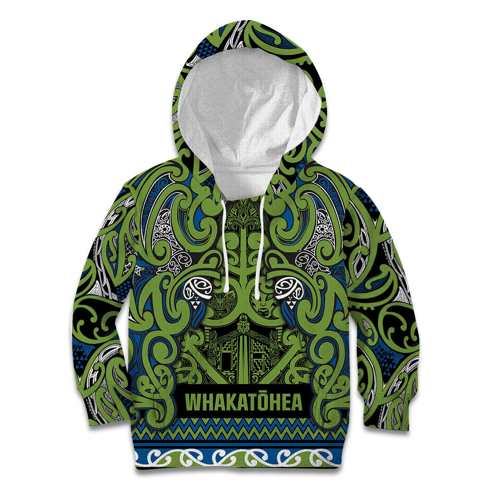 Aotearoa Iwi Whakatohea Kid Hoodie Maori Wharenui House Tribal Pattern LT9 Hoodie Olive green - Polynesian Pride