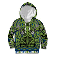 Aotearoa Iwi Whakatohea Kid Hoodie Maori Wharenui House Tribal Pattern LT9 Hoodie Olive green - Polynesian Pride