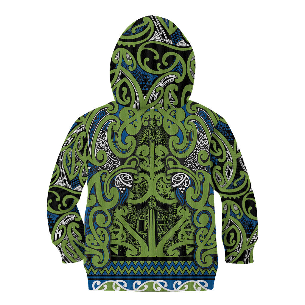 Aotearoa Iwi Whakatohea Kid Hoodie Maori Wharenui House Tribal Pattern LT9 - Polynesian Pride