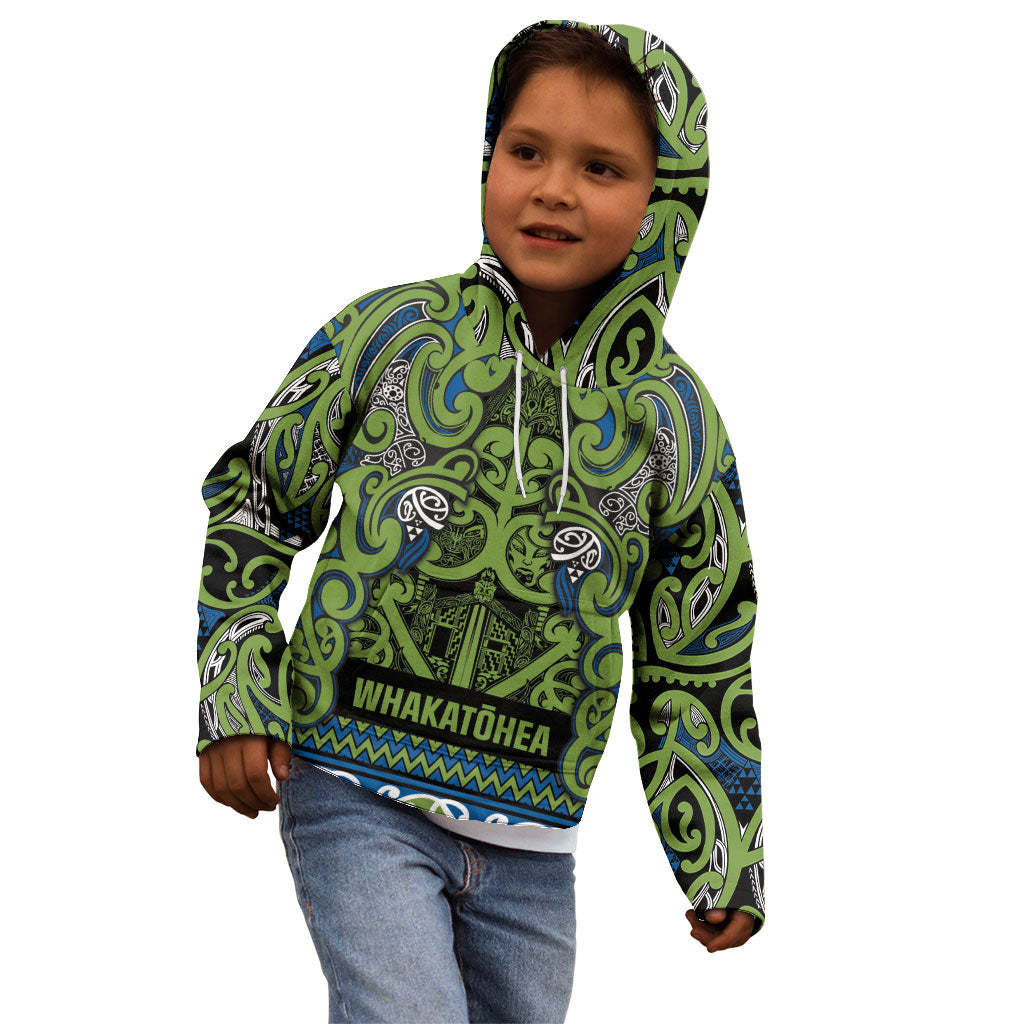 Aotearoa Iwi Whakatohea Kid Hoodie Maori Wharenui House Tribal Pattern LT9 - Polynesian Pride