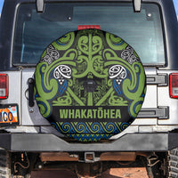 Aotearoa Iwi Whakatohea Spare Tire Cover Maori Wharenui House Tribal Pattern LT9 Olive green - Polynesian Pride