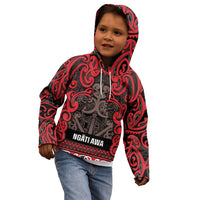 Aotearoa Iwi Ngati Awa Kid Hoodie Maori Wharenui House Tribal Pattern LT9 - Polynesian Pride