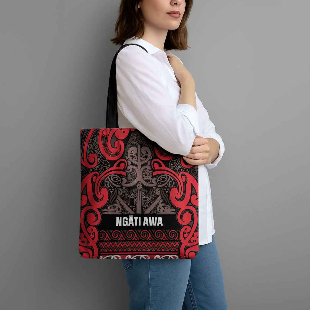 Aotearoa Iwi Ngati Awa Tote Bag Maori Wharenui House Tribal Pattern LT9 - Polynesian Pride