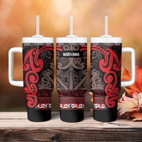 Aotearoa Iwi Ngati Awa Tumbler With Handle Maori Wharenui House Tribal Pattern LT9 - Polynesian Pride