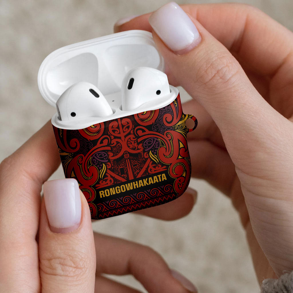 Aotearoa Iwi Rongowhakaata AirPods Case Maori Wharenui House Tribal Pattern LT9 - Polynesian Pride