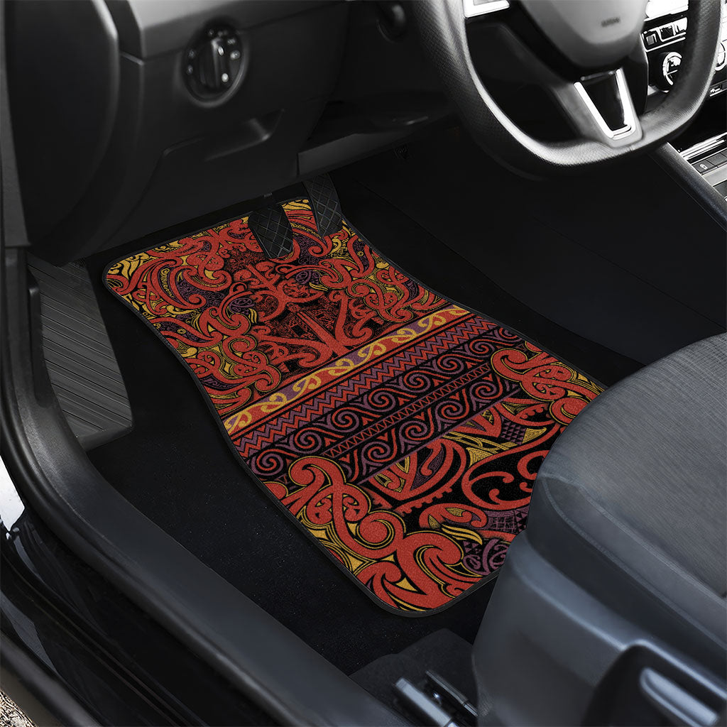 Aotearoa Iwi Rongowhakaata Car Mats Maori Wharenui House Tribal Pattern LT9 - Polynesian Pride