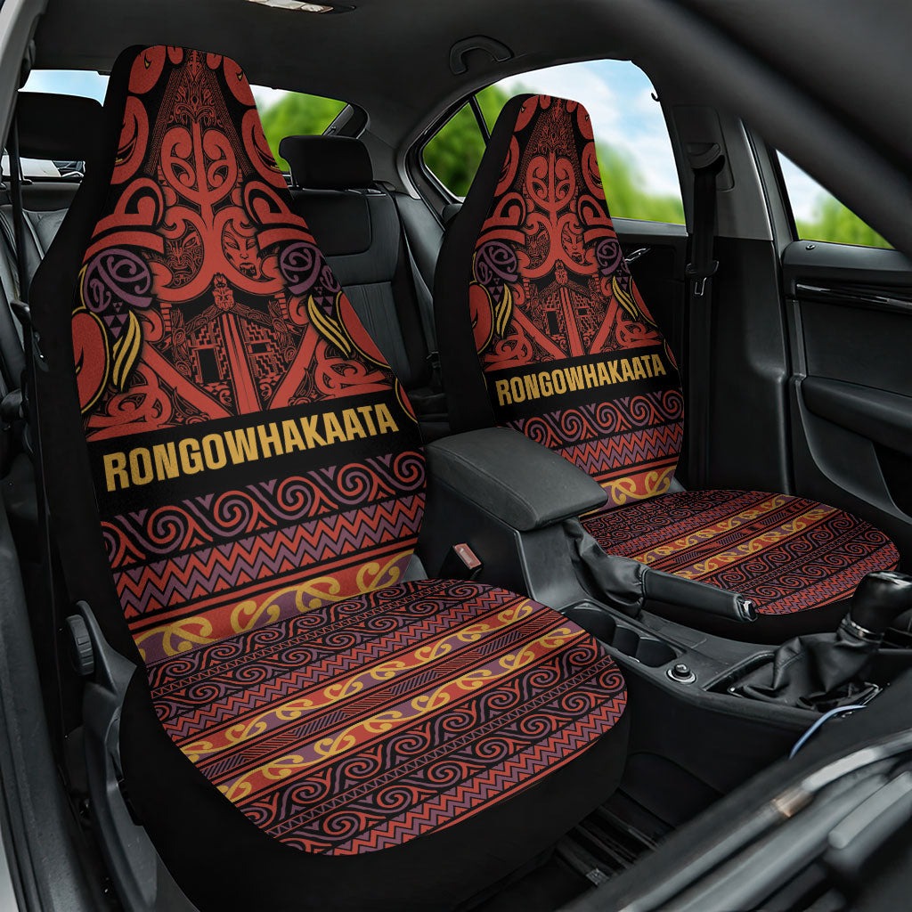 Aotearoa Iwi Rongowhakaata Car Seat Cover Maori Wharenui House Tribal Pattern