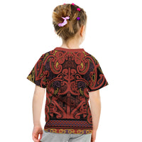 Aotearoa Iwi Rongowhakaata Kid T Shirt Maori Wharenui House Tribal Pattern LT9 - Polynesian Pride