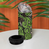 Aotearoa Iwi Ngati Raukawa 4 in 1 Can Cooler Tumbler Maori Wharenui House Tribal Pattern LT9 - Polynesian Pride