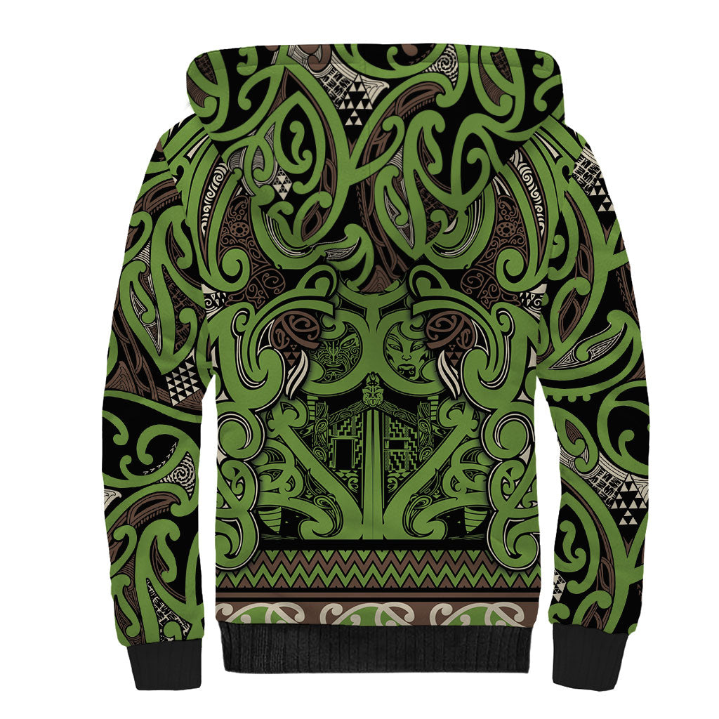Aotearoa Iwi Ngati Raukawa Sherpa Hoodie Maori Wharenui House Tribal Pattern LT9 - Polynesian Pride