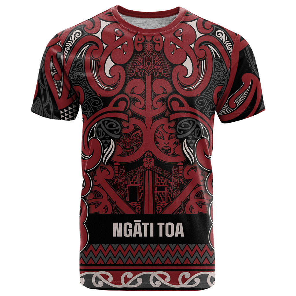 Aotearoa Iwi Ngati Toa T Shirt Maori Wharenui House Tribal Pattern LT9 Dark Red - Polynesian Pride