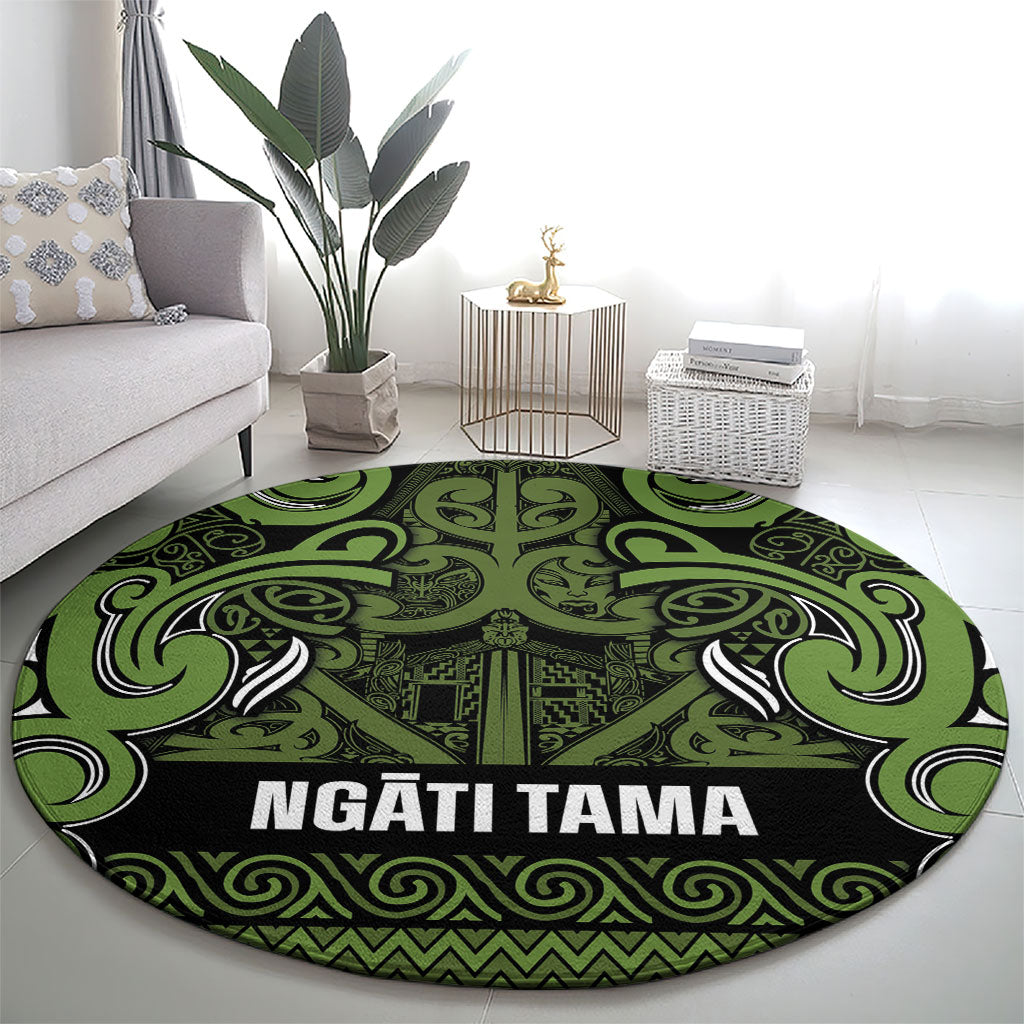 Aotearoa Iwi Ngāti Tama ki Taranaki Trust Round Carpet Maori Wharenui House Tribal Pattern LT9 - Polynesian Pride