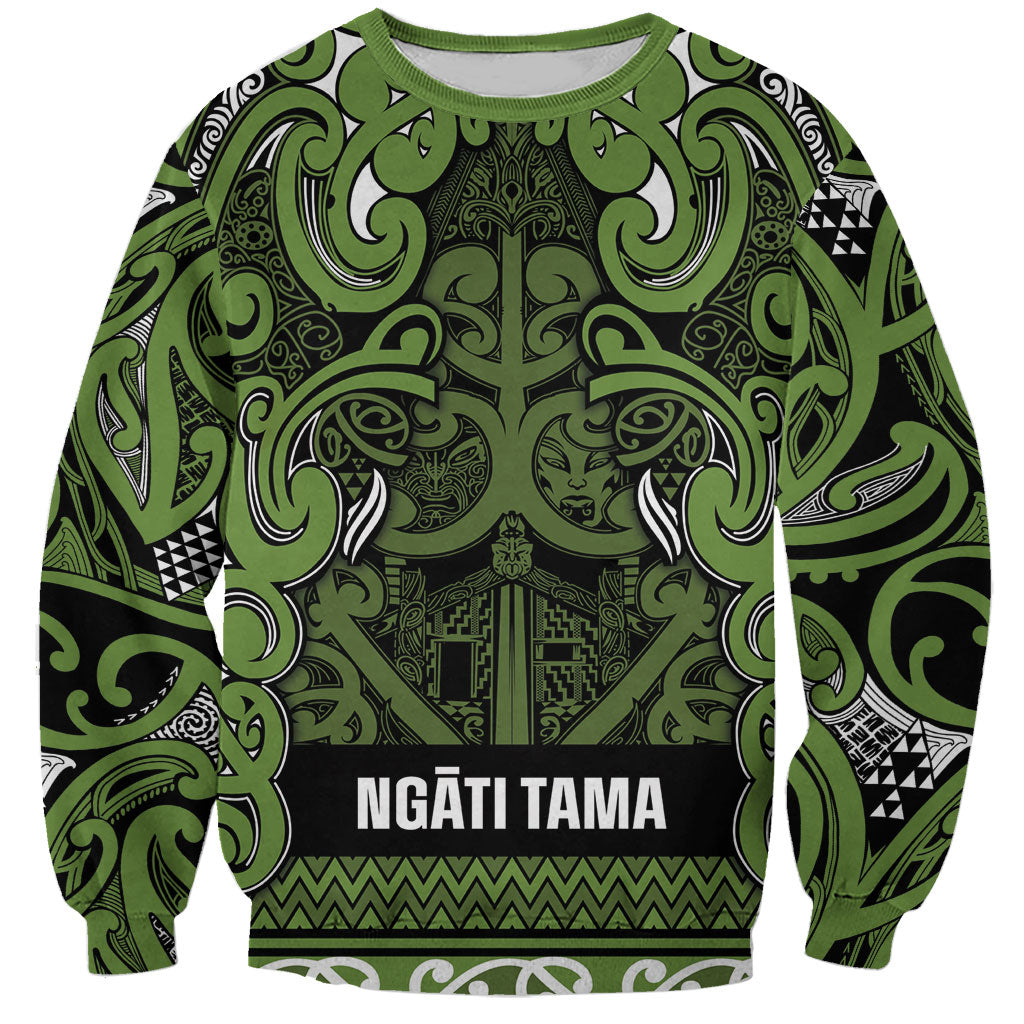 Aotearoa Iwi Ngāti Tama ki Taranaki Trust Sweatshirt Maori Wharenui House Tribal Pattern
