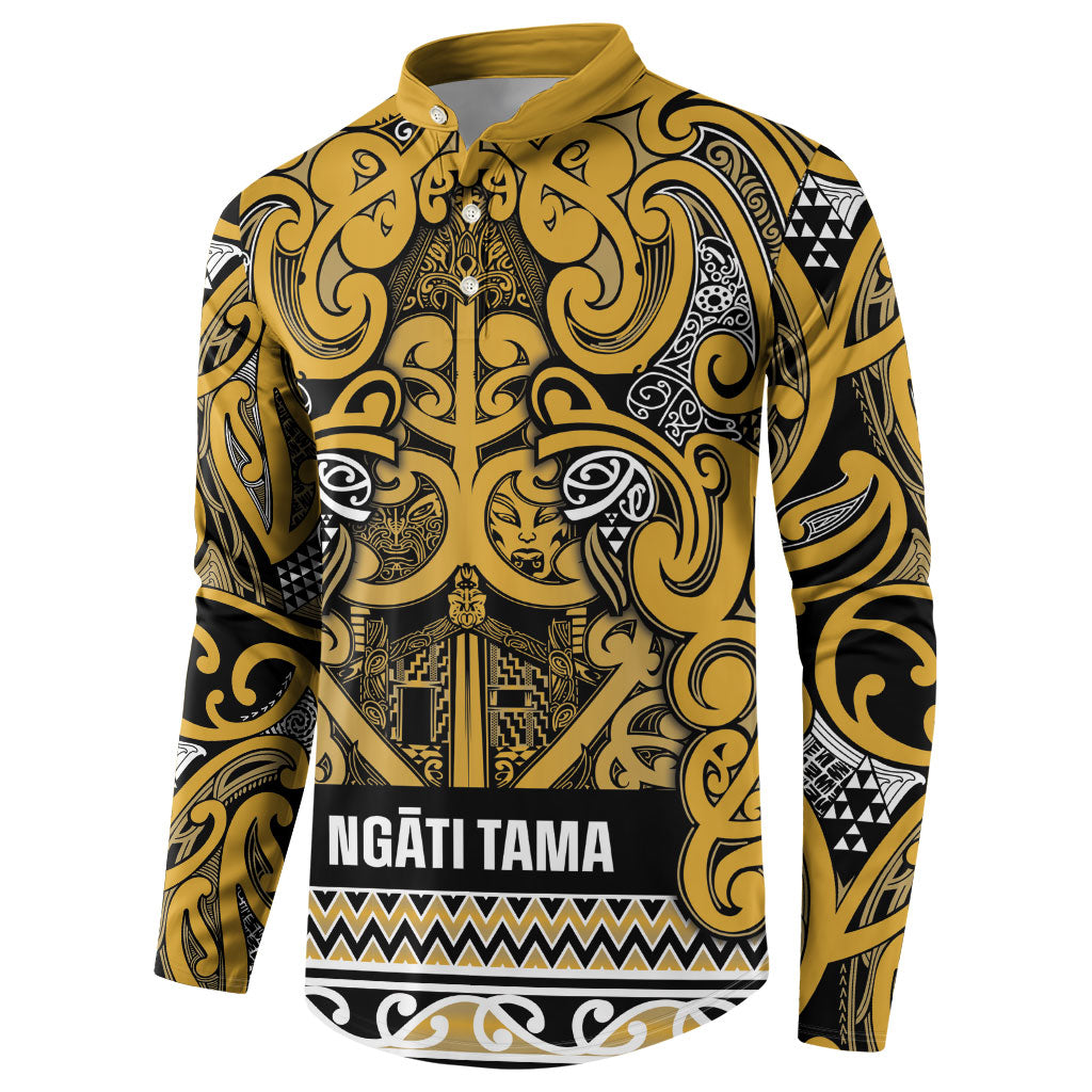 Aotearoa Iwi Ngāti Tama ki Te Waipounamu Trust Button Sweatshirt Maori Wharenui House Tribal Pattern LT9 - Polynesian Pride