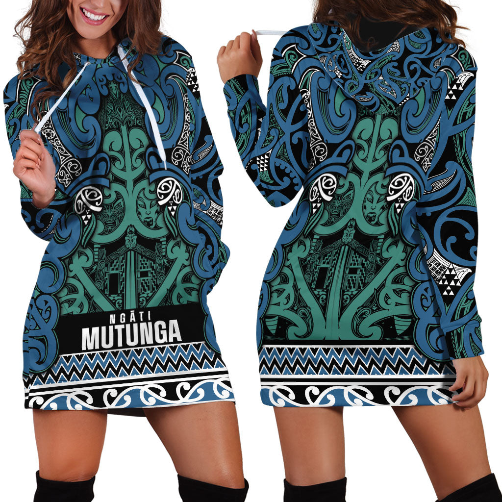 Aotearoa Iwi Ngati Mutunga Hoodie Dress Maori Wharenui House Tribal Pattern LT9 - Polynesian Pride