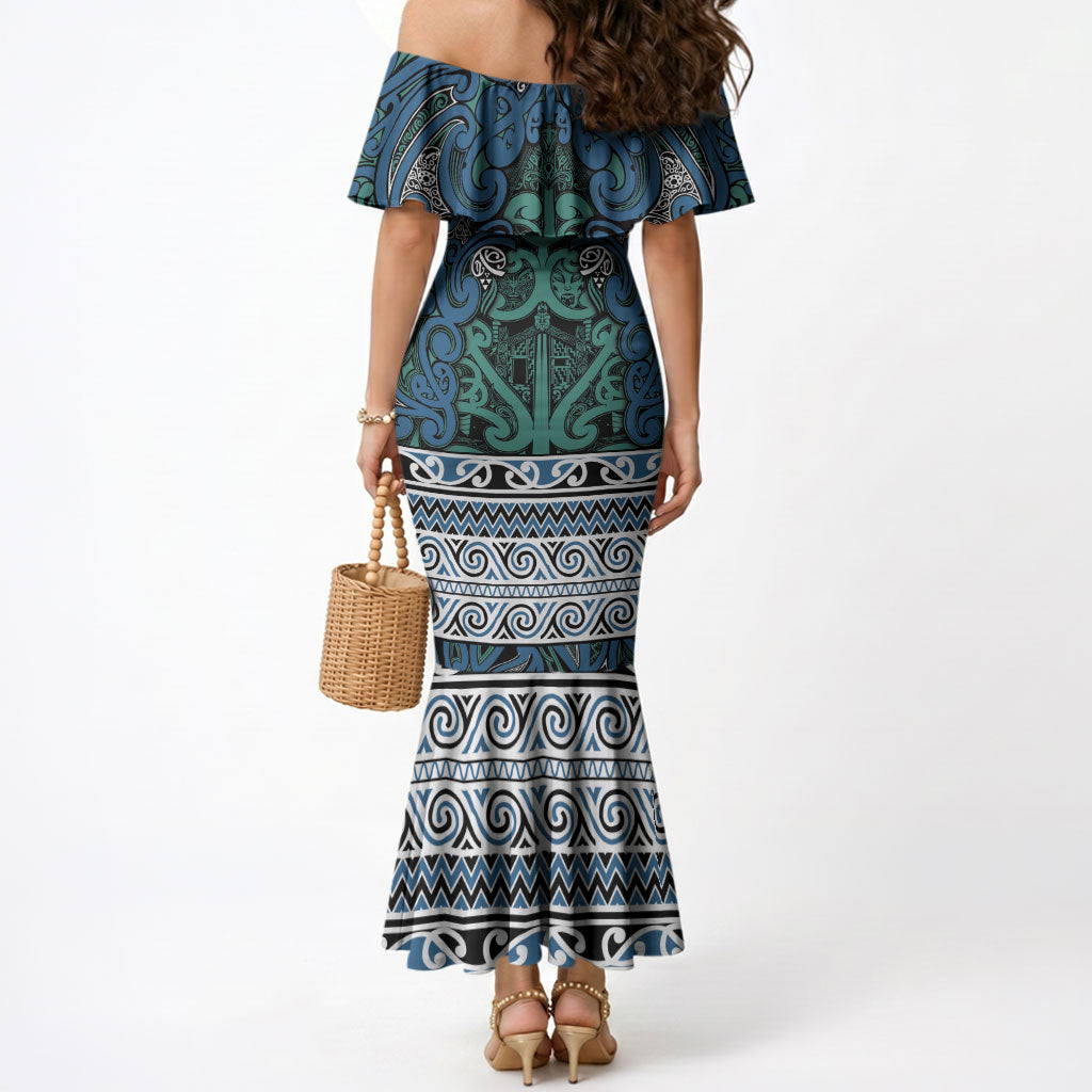 Aotearoa Iwi Ngati Mutunga Mermaid Dress Maori Wharenui House Tribal Pattern LT9 - Polynesian Pride