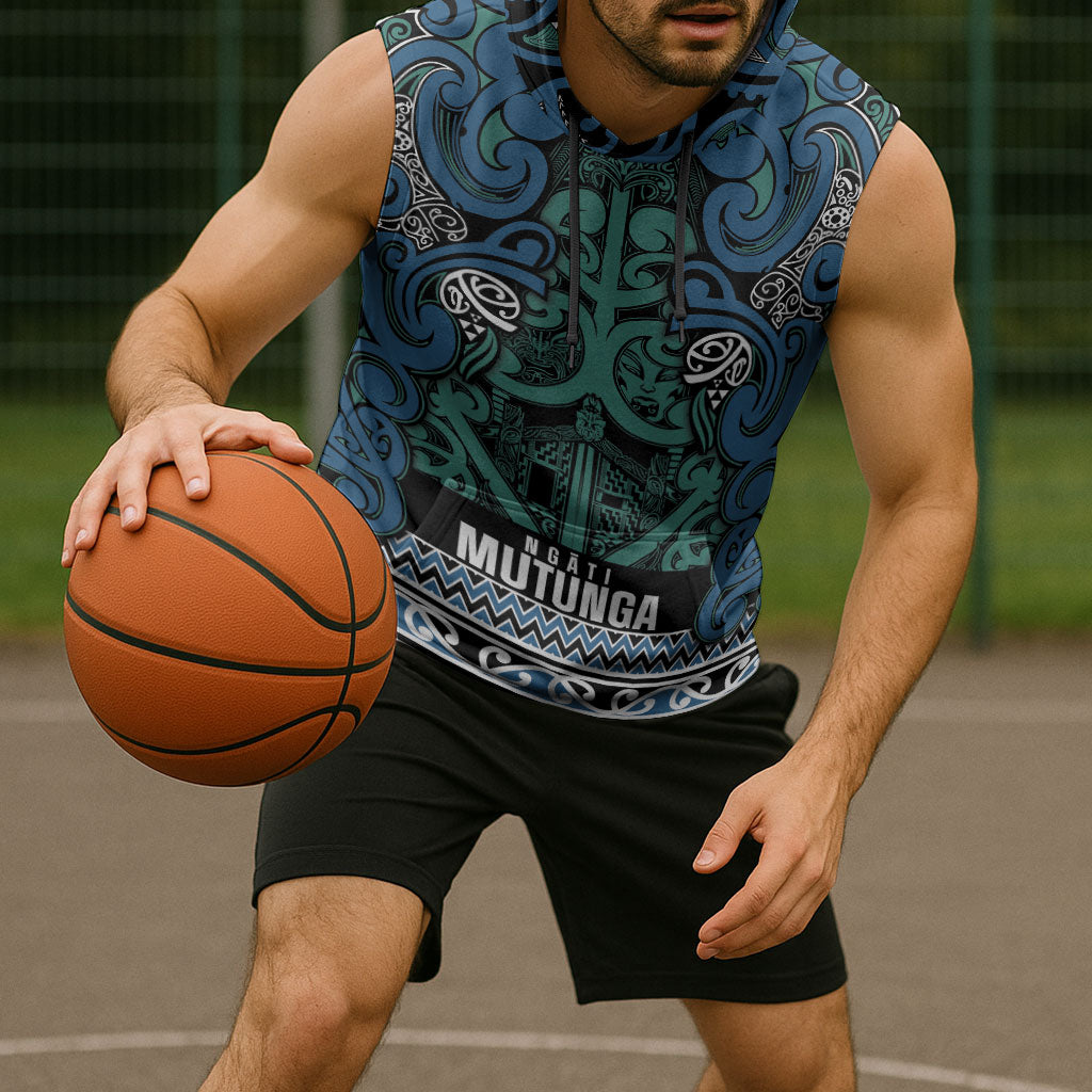 Aotearoa Iwi Ngati Mutunga Sleeveless Hoodie Maori Wharenui House Tribal Pattern LT9 - Polynesian Pride