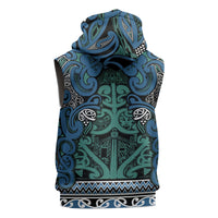 Aotearoa Iwi Ngati Mutunga Sleeveless Zip Hoodie Maori Wharenui House Tribal Pattern LT9 - Polynesian Pride
