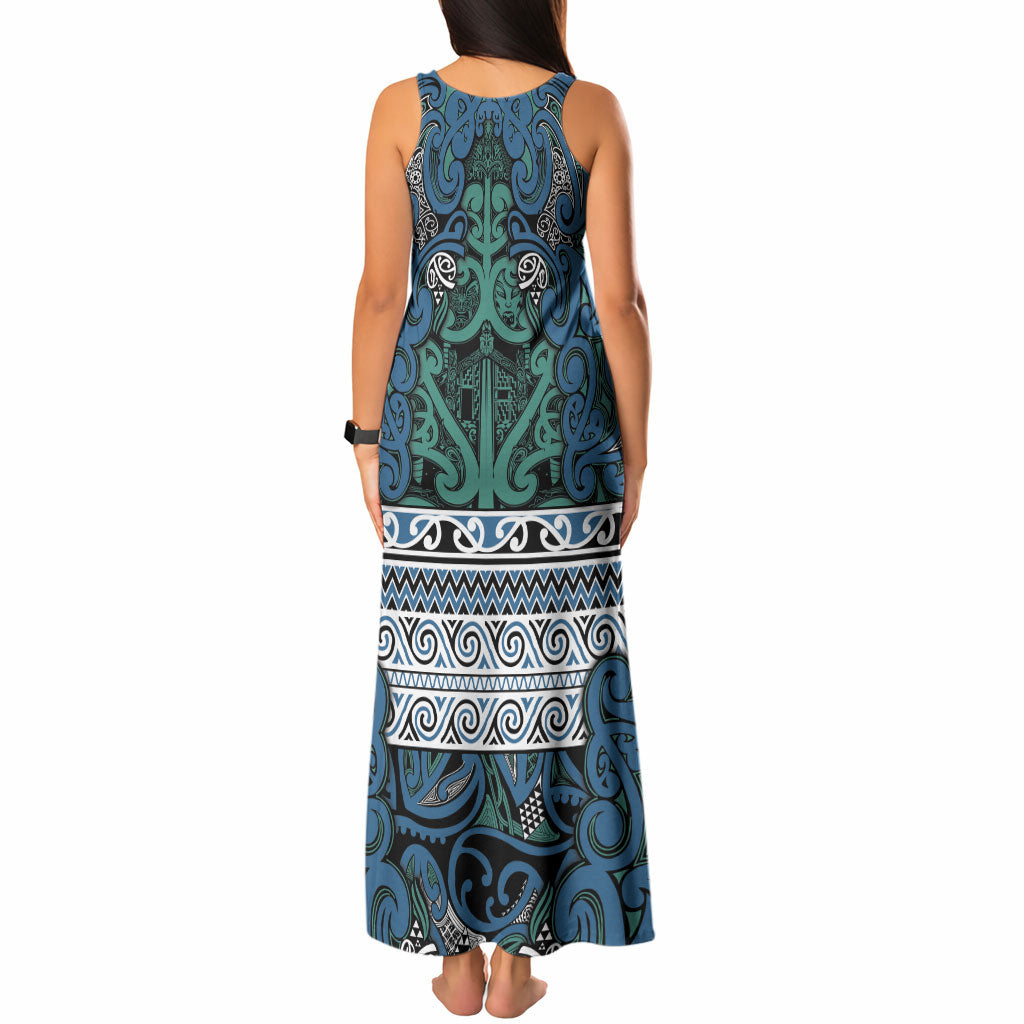 Aotearoa Iwi Ngati Mutunga Tank Maxi Dress Maori Wharenui House Tribal Pattern LT9 - Polynesian Pride
