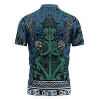 Aotearoa Iwi Ngati Mutunga Zipper Polo Shirt Maori Wharenui House Tribal Pattern LT9 - Polynesian Pride