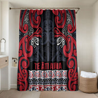 Aotearoa Iwi Te ati Awa Bathroom Set Maori Wharenui House Tribal Pattern LT9 Shower Curtain Only Bright Red - Polynesian Pride