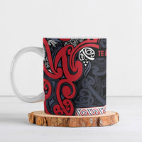Aotearoa Iwi Te ati Awa Ceramic Mug Maori Wharenui House Tribal Pattern LT9 Bright Red - Polynesian Pride