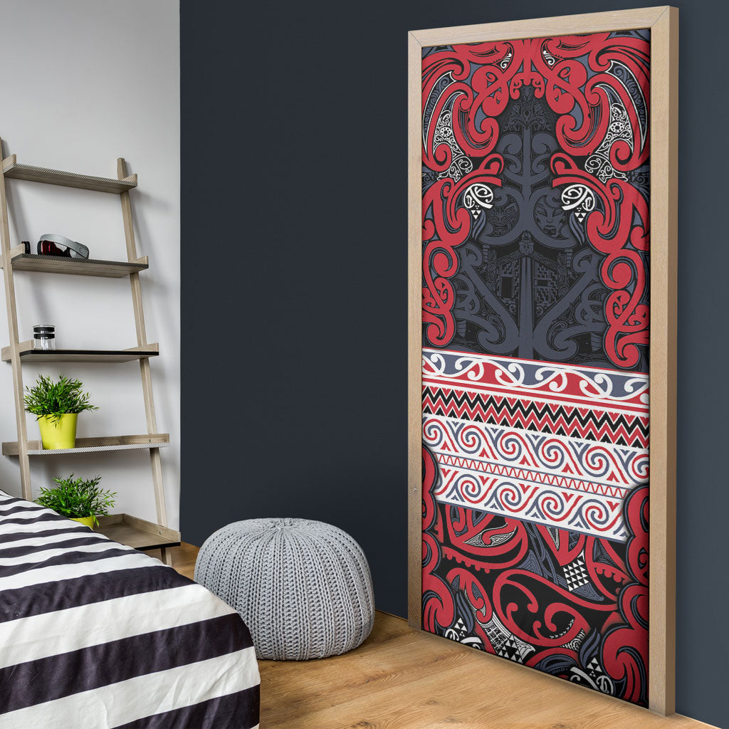 Aotearoa Iwi Te ati Awa Door Cover Maori Wharenui House Tribal Pattern LT9 - Polynesian Pride