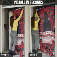 Aotearoa Iwi Te ati Awa Door Cover Maori Wharenui House Tribal Pattern LT9 - Polynesian Pride