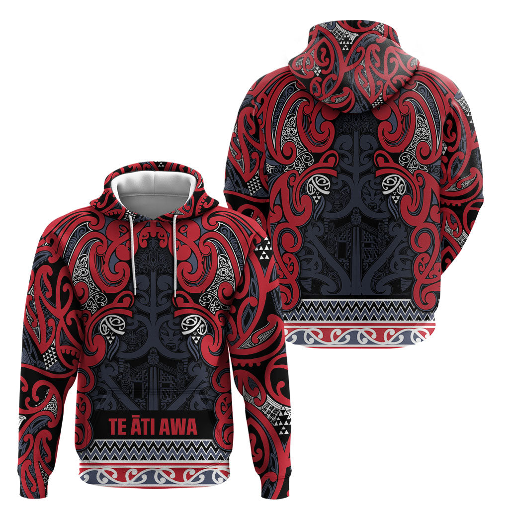 Aotearoa Iwi Te ati Awa Hoodie Maori Wharenui House Tribal Pattern LT9 - Polynesian Pride