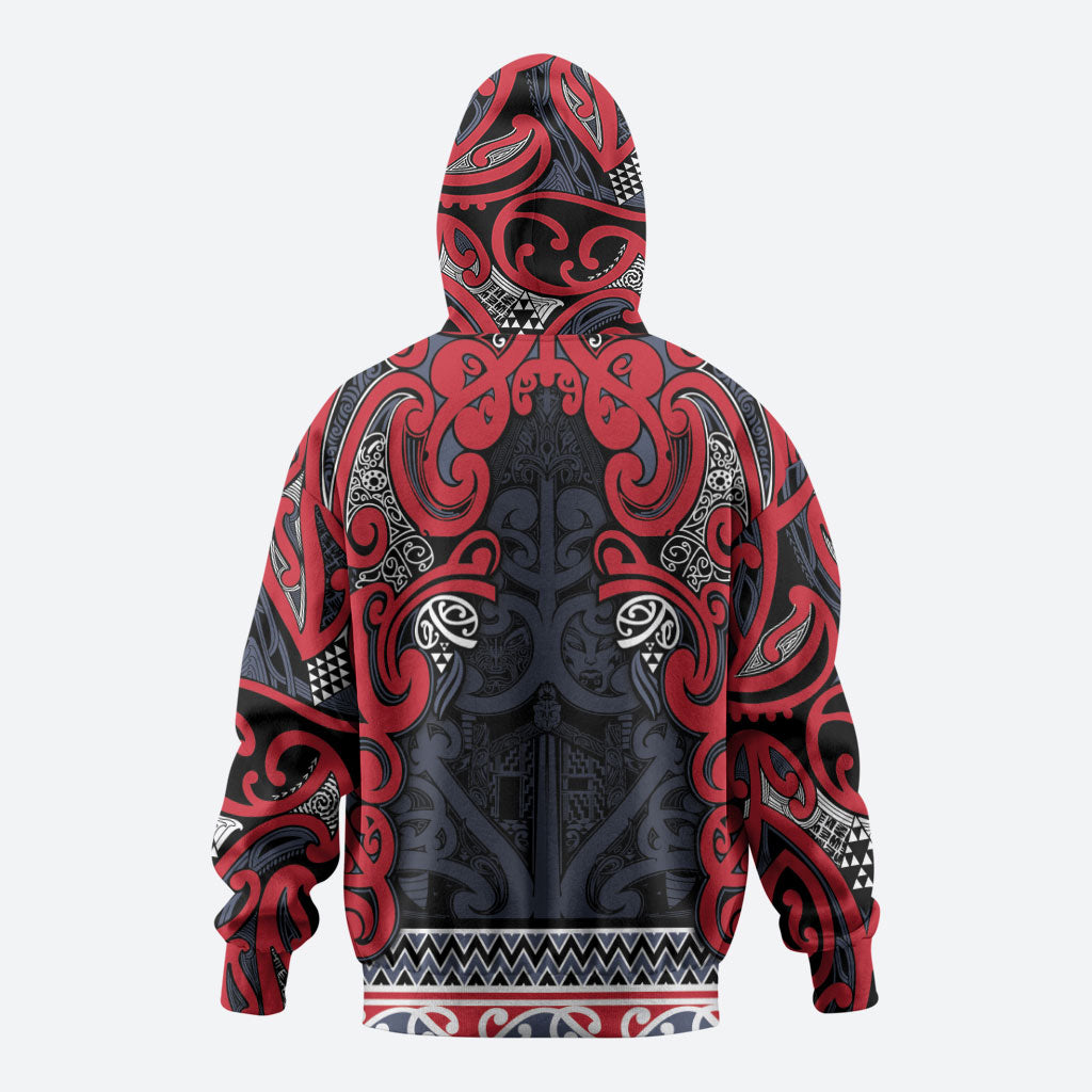 Aotearoa Iwi Te ati Awa Hoodie Maori Wharenui House Tribal Pattern LT9 - Polynesian Pride